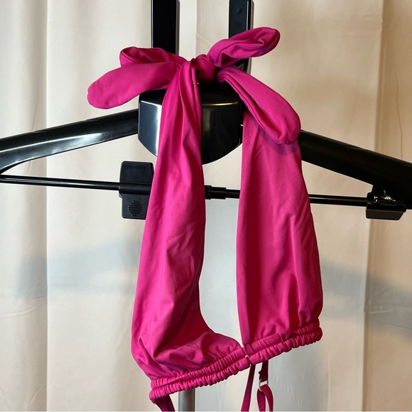 Free People x Toast Swim Double Back Strap Halter Top Purple Orchid Size Medium - Picture 3 of 6